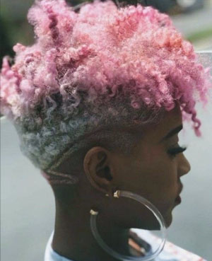 Pink-Hued Cropped Curls